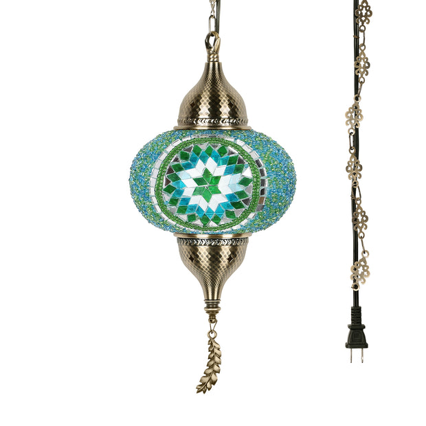 Turkish Moroccan Pendant Hanging Light with 15feet Cord | Yarra-Decor