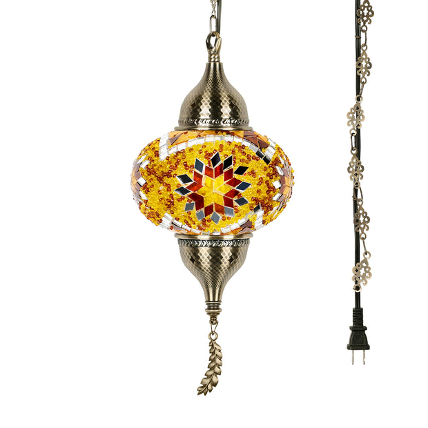 Turkish Moroccan Pendant Hanging Light with 15feet Cord | Yarra-Decor