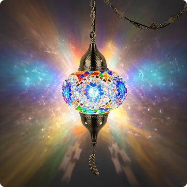 Turkish Moroccan Pendant Hanging Light with 15feet Cord | Yarra-Decor