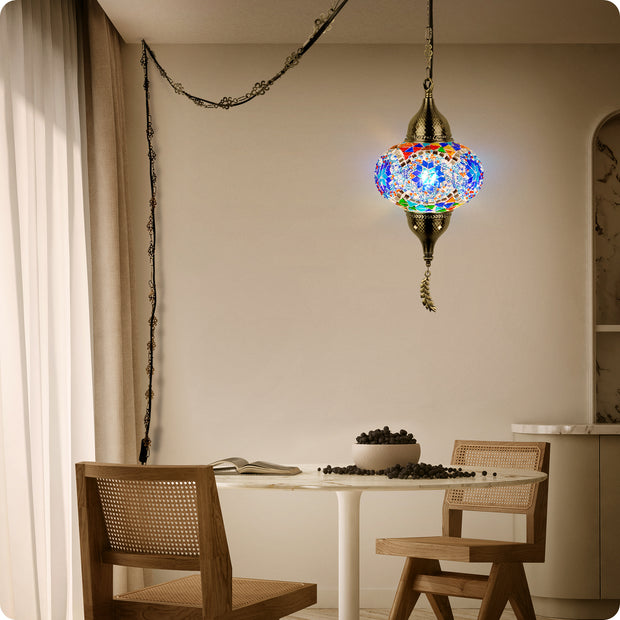 Turkish Moroccan Pendant Hanging Light with 15feet Cord | Yarra-Decor