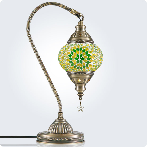 Turkish Moroccan Lamp -  3 Color Options Swan Neck with Bronze Base | Yarra-Decor