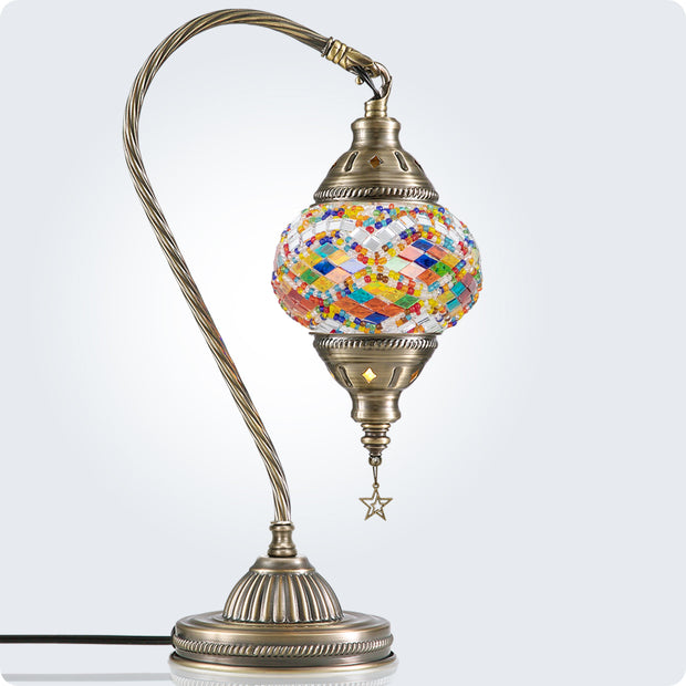 Turkish Moroccan Lamp -  3 Color Options Swan Neck with Bronze Base | Yarra-Decor