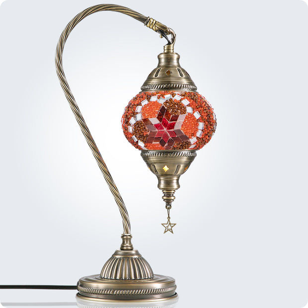 Turkish Moroccan Lamp -  3 Color Options Swan Neck with Bronze Base | Yarra-Decor