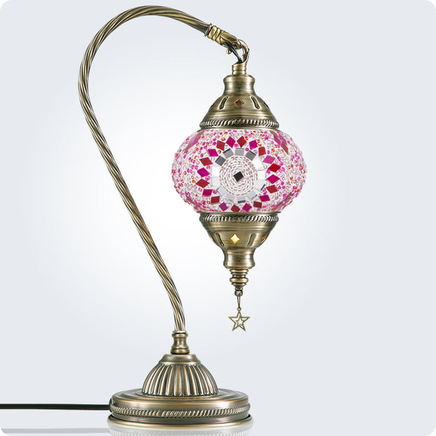 Turkish Moroccan Lamp -  3 Color Options Swan Neck with Bronze Base | Yarra-Decor